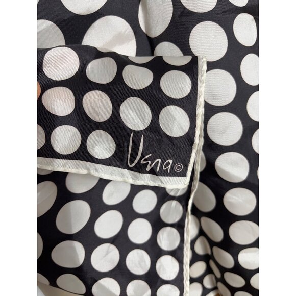 Vera Scarf Black White Polka Dot 23" Square Vtg Acetate Classic Accessories - Picture 4 of 9